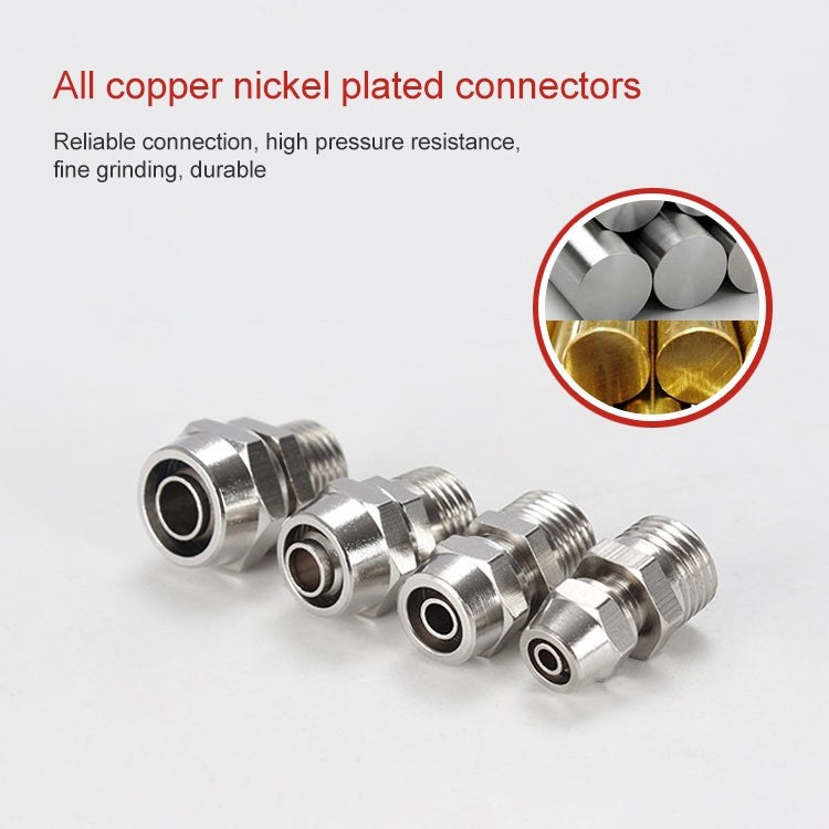 PC10-02 LAIZE 2pcs Nickel Plated Copper Pneumatic Quick Fitting Connector - Interface Series by LAIZE | Online Shopping UK | buy2fix