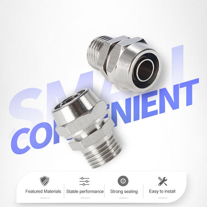 PC10-03 LAIZE 2pcs Nickel Plated Copper Pneumatic Quick Fitting Connector - Interface Series by LAIZE | Online Shopping UK | buy2fix