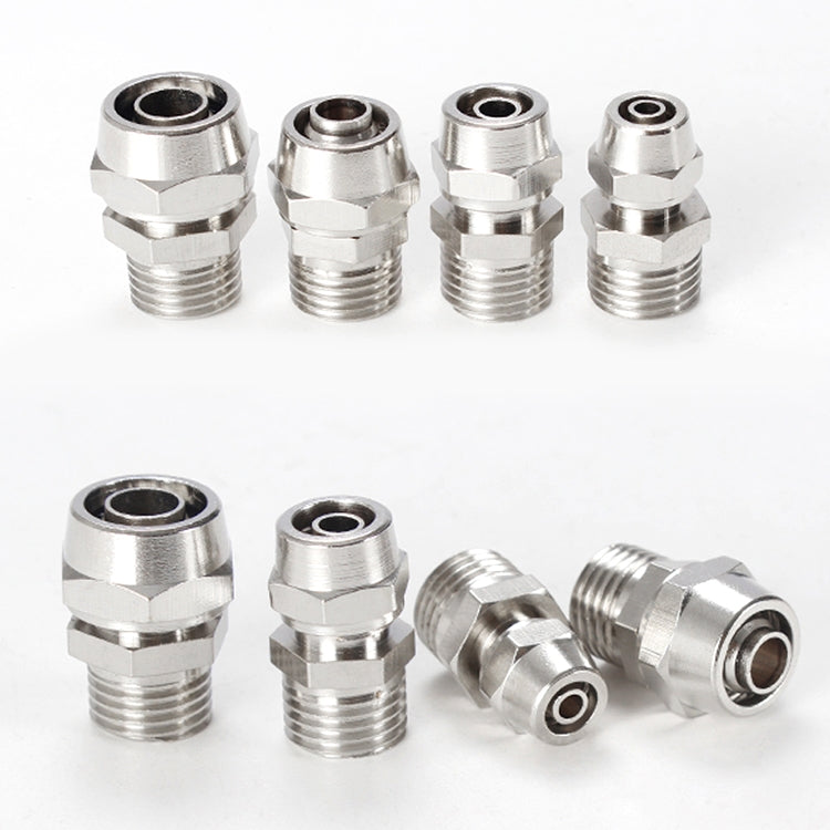 PC12-04 LAIZE 2pcs Nickel Plated Copper Pneumatic Quick Fitting Connector - Interface Series by LAIZE | Online Shopping UK | buy2fix