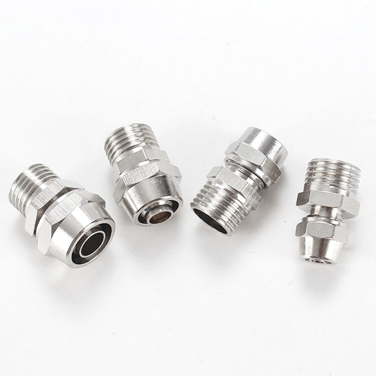 PC12-04 LAIZE 2pcs Nickel Plated Copper Pneumatic Quick Fitting Connector - Interface Series by LAIZE | Online Shopping UK | buy2fix