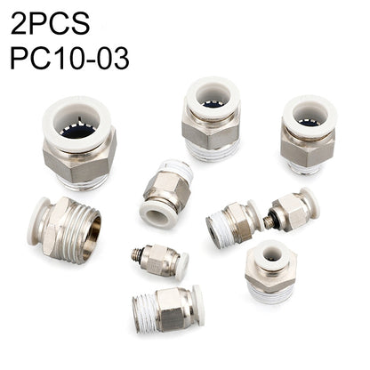 PC10-03 LAIZE 2pcs PC Straight Pneumatic Quick Fitting Connector - Interface Series by LAIZE | Online Shopping UK | buy2fix