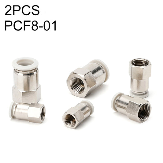 PCF8-01 LAIZE 2pcs Female Thread Straight Pneumatic Quick Fitting Connector - Interface Series by LAIZE | Online Shopping UK | buy2fix