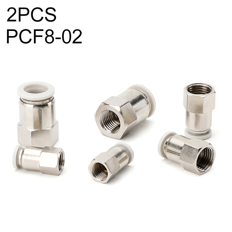 PCF8-02 LAIZE 2pcs Female Thread Straight Pneumatic Quick Fitting Connector - Interface Series by LAIZE | Online Shopping UK | buy2fix