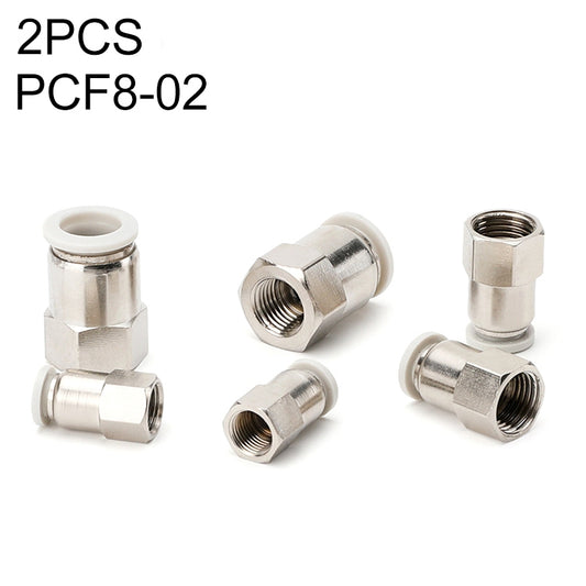 PCF8-02 LAIZE 2pcs Female Thread Straight Pneumatic Quick Fitting Connector - Interface Series by LAIZE | Online Shopping UK | buy2fix
