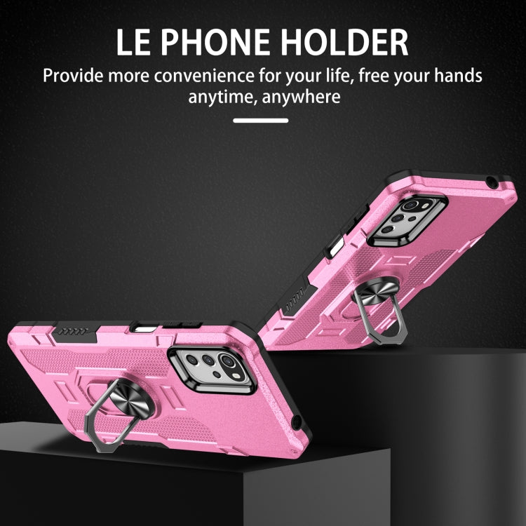 For Motorola Moto G22 Ring Holder Armor Hybrid Phone Case(Pink) - Motorola Cases by buy2fix | Online Shopping UK | buy2fix