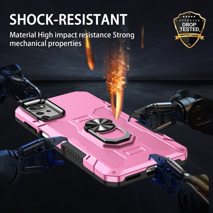 For Motorola Moto G22 Ring Holder Armor Hybrid Phone Case(Pink) - Motorola Cases by buy2fix | Online Shopping UK | buy2fix
