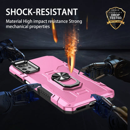 For Motorola Moto G22 Ring Holder Armor Hybrid Phone Case(Pink) - Motorola Cases by buy2fix | Online Shopping UK | buy2fix