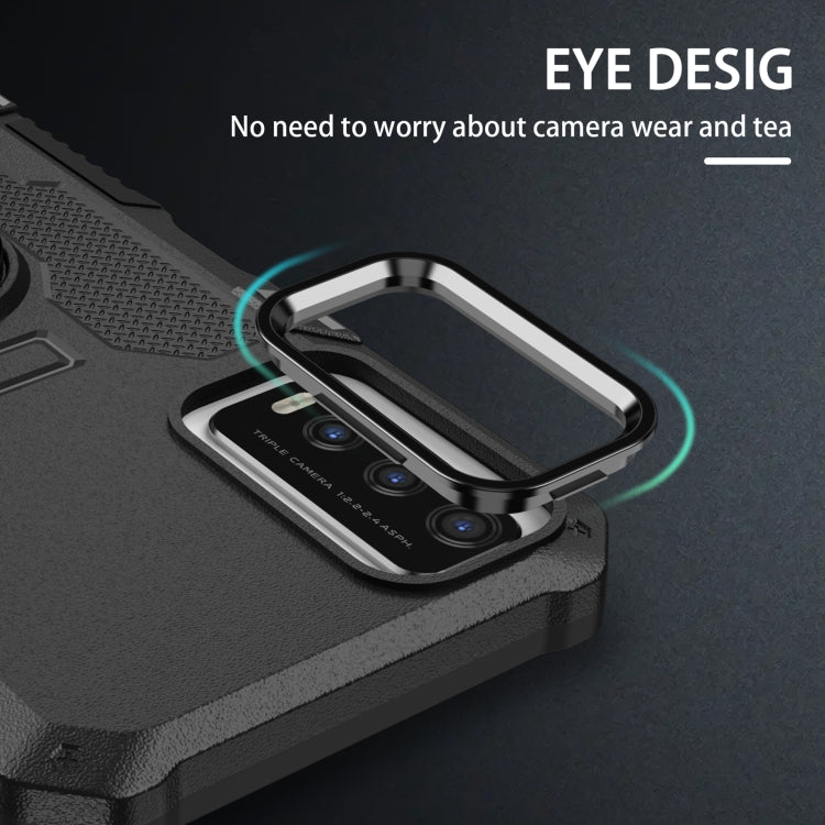 For vivo Y20 Ring Holder Armor Hybrid Phone Case(Black) - vivo Cases by buy2fix | Online Shopping UK | buy2fix