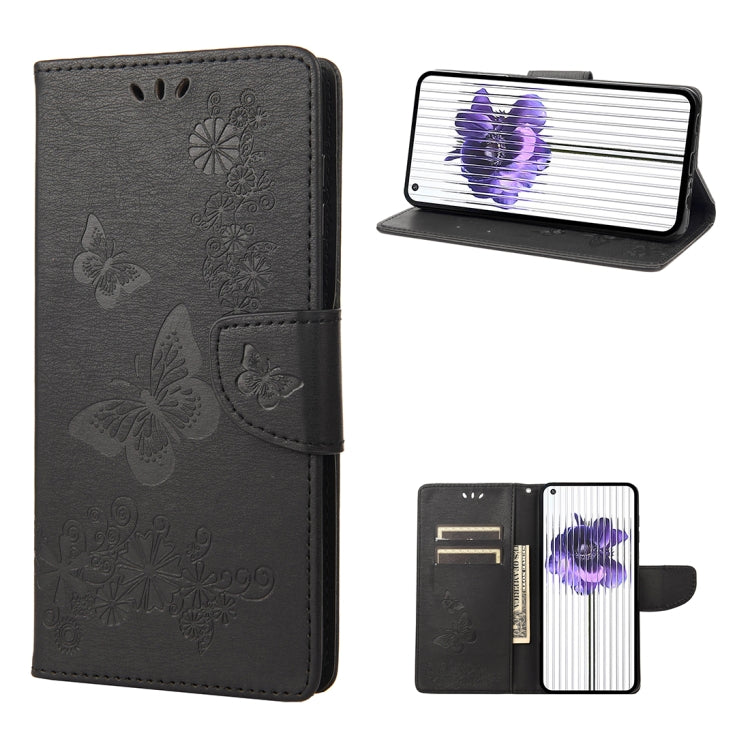 For Nothing Phone 1 Butterfly Embossed Horizontal Flip Leather Phone Case(Black) by buy2fix