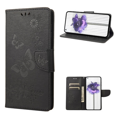 For Nothing Phone 1 Butterfly Embossed Horizontal Flip Leather Phone Case(Black) by buy2fix