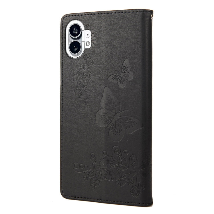 For Nothing Phone 1 Butterfly Embossed Horizontal Flip Leather Phone Case(Black) by buy2fix
