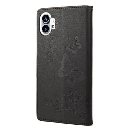 For Nothing Phone 1 Butterfly Embossed Horizontal Flip Leather Phone Case(Black) by buy2fix