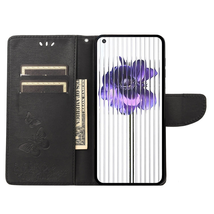 For Nothing Phone 1 Butterfly Embossed Horizontal Flip Leather Phone Case(Black) by buy2fix