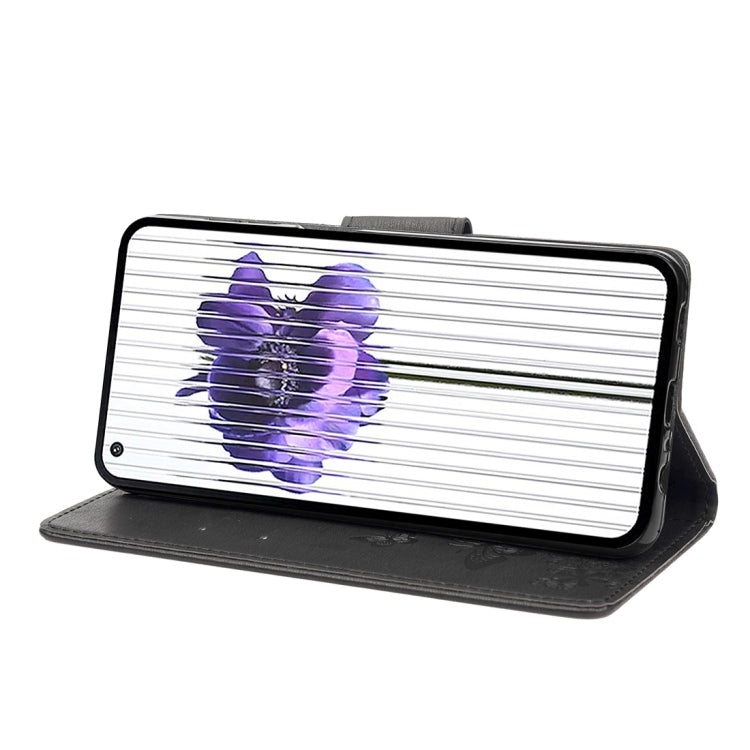 For Nothing Phone 1 Butterfly Embossed Horizontal Flip Leather Phone Case(Black) by buy2fix