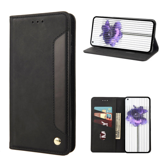 For Nothing Phone 1 Skin Feel Splicing Leather Phone Case(Black)