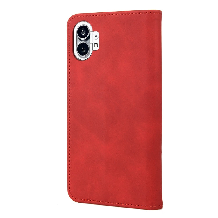 For Nothing Phone 1 Skin Feel Splicing Leather Phone Case(Red) - Nothing Cases by buy2fix | Online Shopping UK | buy2fix