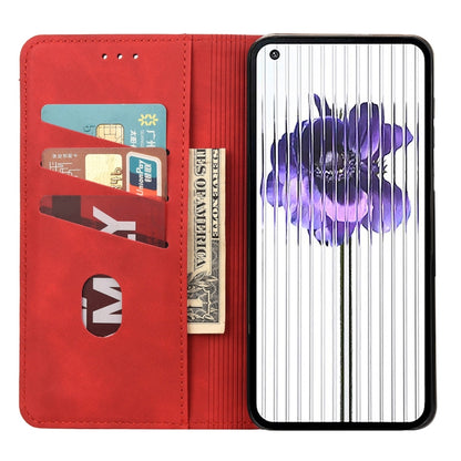 For Nothing Phone 1 Skin Feel Splicing Leather Phone Case(Red) - Nothing Cases by buy2fix | Online Shopping UK | buy2fix