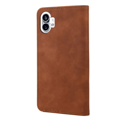 For Nothing Phone 1 Skin Feel Splicing Leather Phone Case(Brown) - Nothing Cases by buy2fix | Online Shopping UK | buy2fix