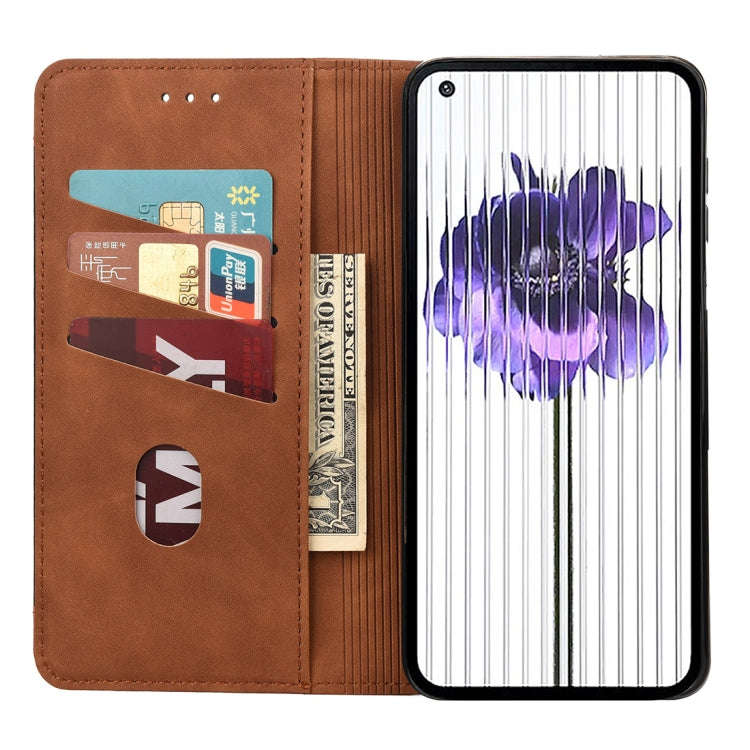 For Nothing Phone 1 Skin Feel Splicing Leather Phone Case(Brown) - Nothing Cases by buy2fix | Online Shopping UK | buy2fix