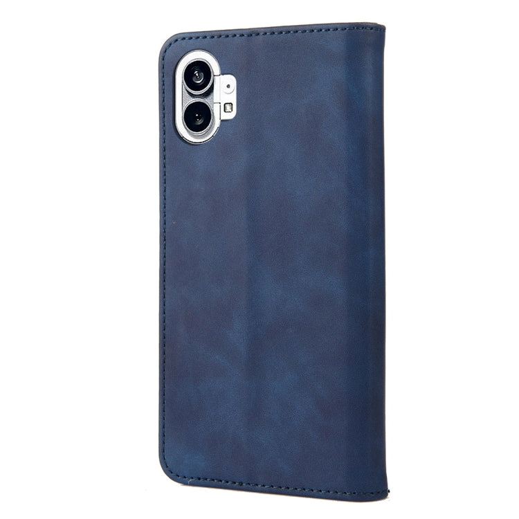 For Nothing Phone 1 Skin Feel Splicing Leather Phone Case(Blue) - Nothing Cases by buy2fix | Online Shopping UK | buy2fix