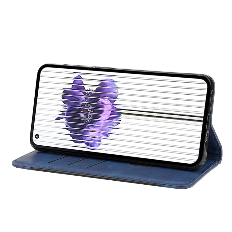 For Nothing Phone 1 Skin Feel Splicing Leather Phone Case(Blue) - Nothing Cases by buy2fix | Online Shopping UK | buy2fix