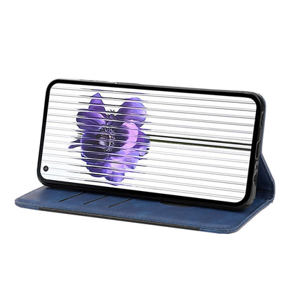 For Nothing Phone 1 Skin Feel Splicing Leather Phone Case(Blue) - Nothing Cases by buy2fix | Online Shopping UK | buy2fix