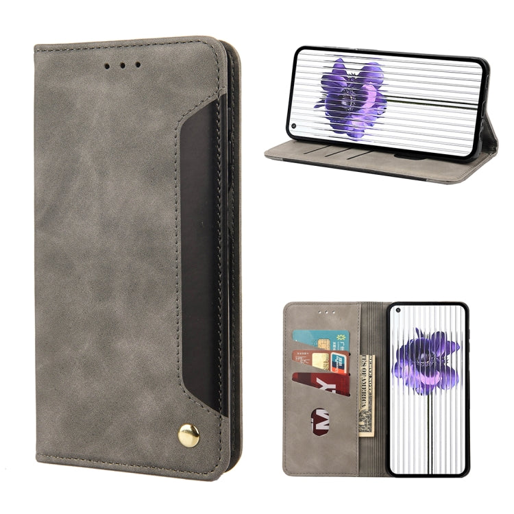 For Nothing Phone 1 Skin Feel Splicing Leather Phone Case(Grey) - Nothing Cases by buy2fix | Online Shopping UK | buy2fix