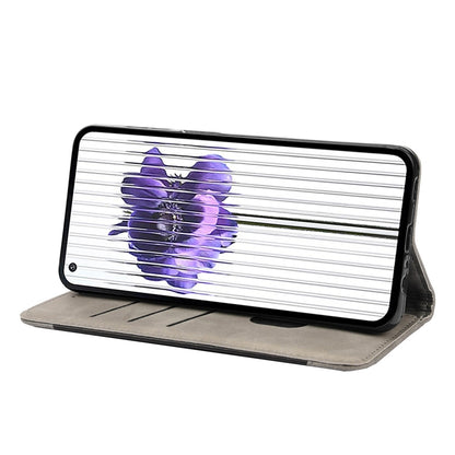 For Nothing Phone 1 Skin Feel Splicing Leather Phone Case(Grey) - Nothing Cases by buy2fix | Online Shopping UK | buy2fix