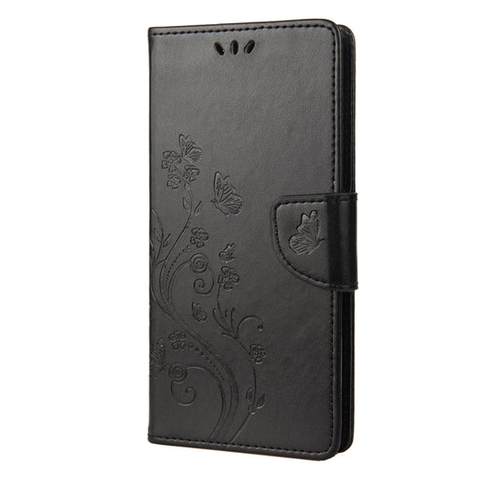 For Nothing Phone 1 Butterfly Flower Pattern Flip Leather Phone Case(Black) - Nothing Cases by buy2fix | Online Shopping UK | buy2fix