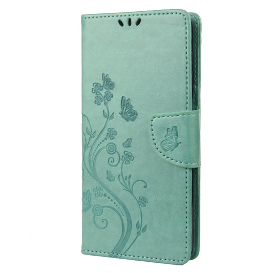 For Nothing Phone 1 Butterfly Flower Pattern Flip Leather Phone Case(Green) - Nothing Cases by buy2fix | Online Shopping UK | buy2fix