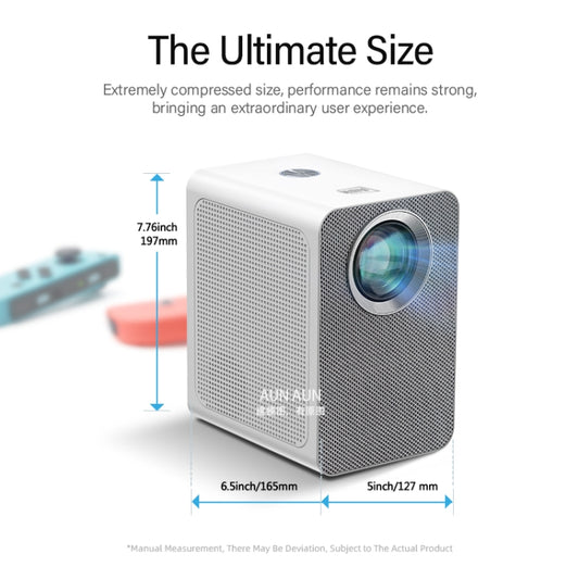 AUN ET50 4 inch 180 Lumens 1920x1080P Smart LED Mini Projector, Plug Type:US Plug(White) - LED Projector by AUN | Online Shopping UK | buy2fix