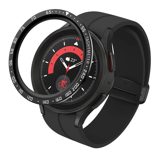 For Samsung Galaxy Watch5 Pro 45mm E Style Dial Steel Protective Frame(Black) - Watch Cases by buy2fix | Online Shopping UK | buy2fix