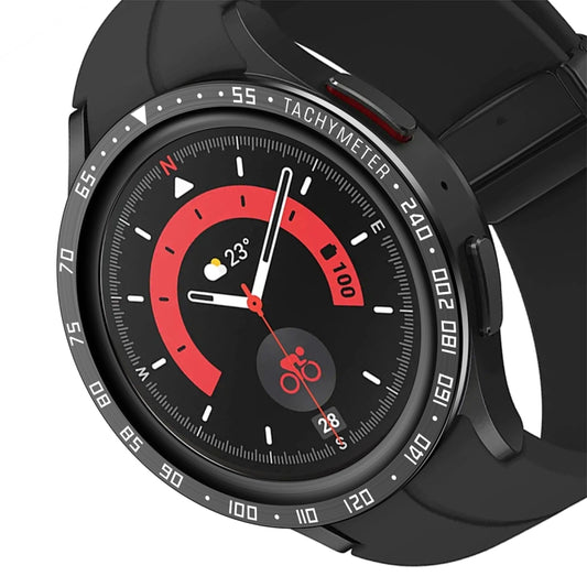For Samsung Galaxy Watch5 Pro 45mm E Style Dial Steel Protective Frame(Black) - Watch Cases by buy2fix | Online Shopping UK | buy2fix