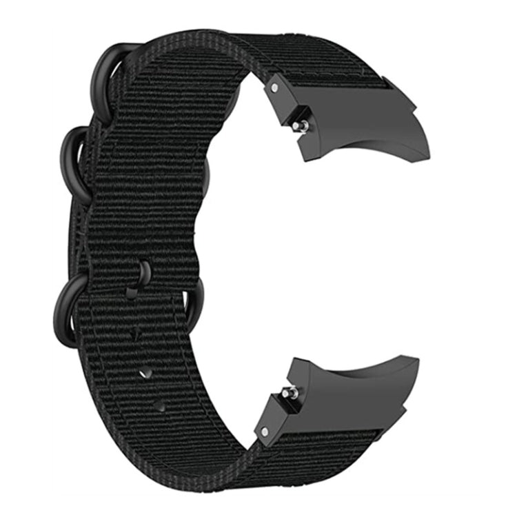 For Samsung Galaxy Watch4 / Watch4 Classic / Watch5 / Watch5 Pro Nylon Three-ring Watch Band(Black) - Watch Bands by buy2fix | Online Shopping UK | buy2fix