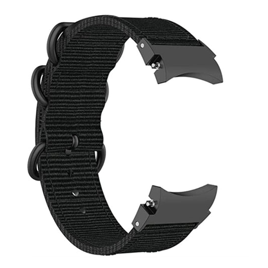 For Samsung Galaxy Watch4 / Watch4 Classic / Watch5 / Watch5 Pro Nylon Three-ring Watch Band(Black) - Watch Bands by buy2fix | Online Shopping UK | buy2fix