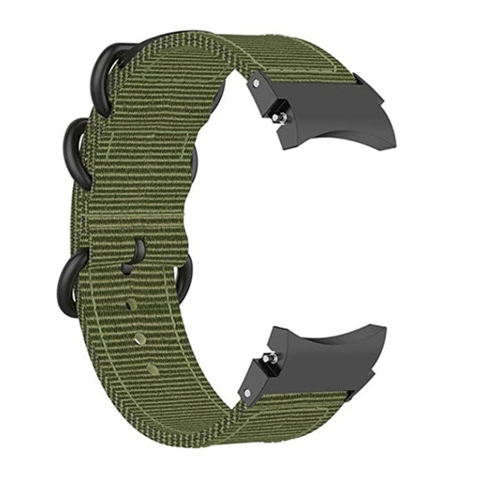 For Samsung Galaxy Watch4 / Watch4 Classic / Watch5 / Watch5 Pro Nylon Three-ring Watch Band(Army Green) - Watch Bands by buy2fix | Online Shopping UK | buy2fix