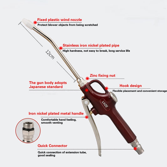 LAIZE Aluminum Alloy Cleaning Dust Removing Gun Strong Blow Dust Gun(Wine Red) - Car Washer & Accessories by buy2fix | Online Shopping UK | buy2fix