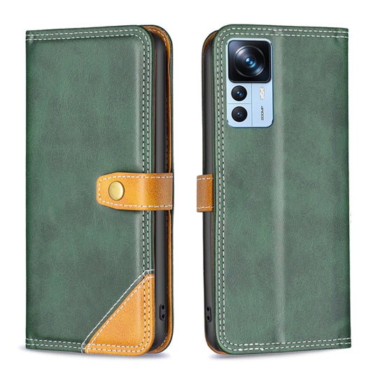 For Xiaomi 12T / 12T Pro / Redmi K50 Ultra Color Matching Double Sewing Thread Leather Phone Case(Green) - Xiaomi Cases by buy2fix | Online Shopping UK | buy2fix