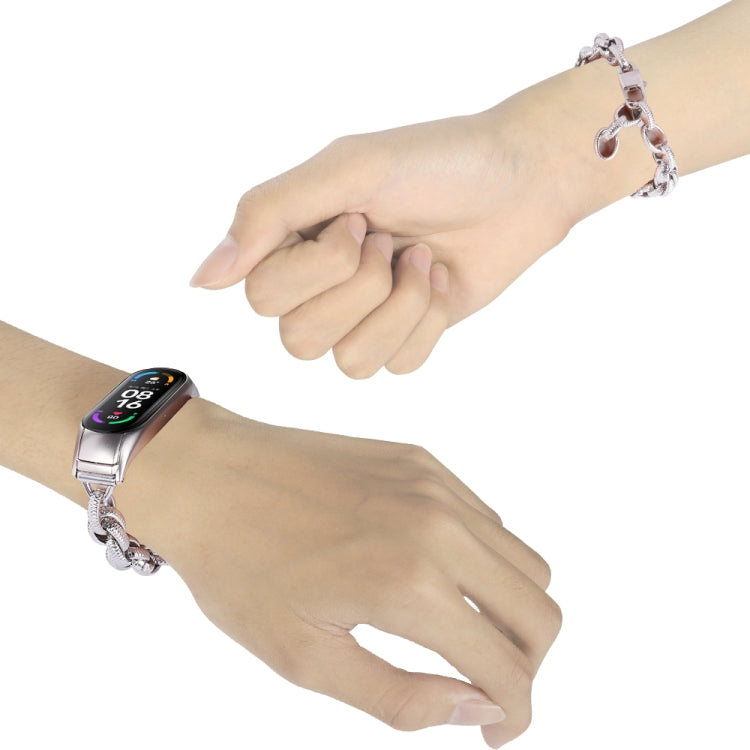 For Xiaomi Mi Band 7 Corrugated Twist Chain Metal Watch Band(Silver) - Watch Bands by buy2fix | Online Shopping UK | buy2fix