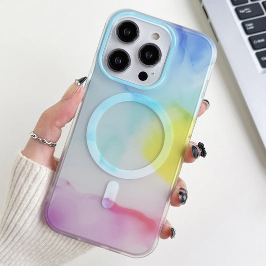 For iPhone 14 Pro Max Watercolor Magsafe Phone Case(Light Blue) - iPhone 14 Pro Max Cases by buy2fix | Online Shopping UK | buy2fix
