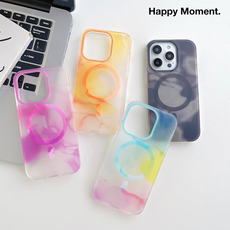 For iPhone 12 Watercolor Magsafe Phone Case(Yellow) by buy2fix