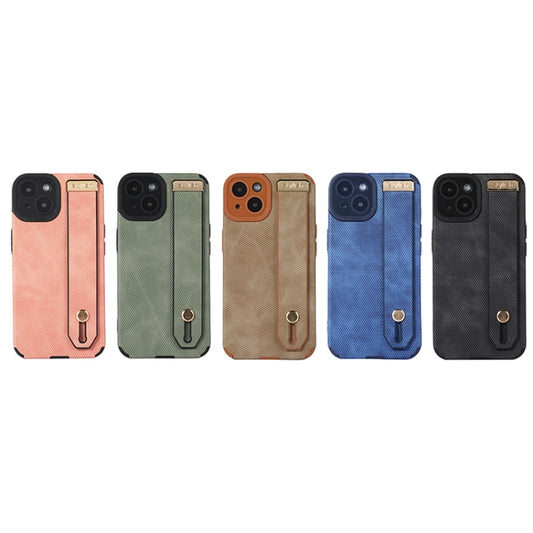For iPhone 12 Wrist Strap TPU Leather Phone Case(Black) - iPhone 12 / 12 Pro Cases by buy2fix | Online Shopping UK | buy2fix