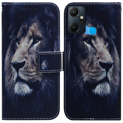 For Infinix Smart 6 Plus Coloured Drawing Horizontal Flip Leather Phone Case(Lion) - Infinix Cases by buy2fix | Online Shopping UK | buy2fix