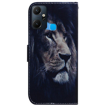 For Infinix Smart 6 Plus Coloured Drawing Horizontal Flip Leather Phone Case(Lion) - Infinix Cases by buy2fix | Online Shopping UK | buy2fix