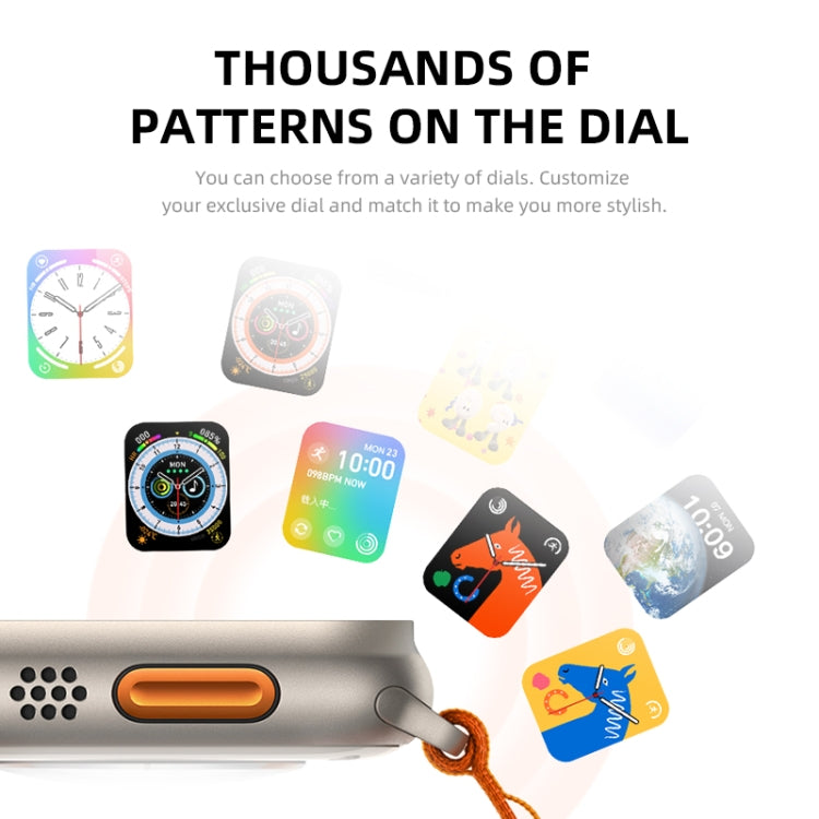 HW8 Ultra 2.02 inch TFT Screen Smart Watch, IP67 Waterproof Support Heart Rate & Blood Oxygen Monitoring / Multiple Sports Modes(Grey) by buy2fix