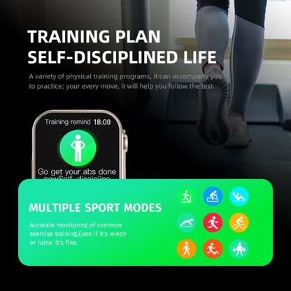 HW8 Ultra 2.02 inch TFT Screen Smart Watch, IP67 Waterproof Support Heart Rate & Blood Oxygen Monitoring / Multiple Sports Modes(Grey) by buy2fix