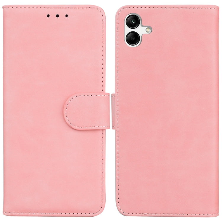For Samsung Galaxy A04/M13 5G Skin Feel Pure Color Flip Leather Phone Case(Pink) by buy2fix
