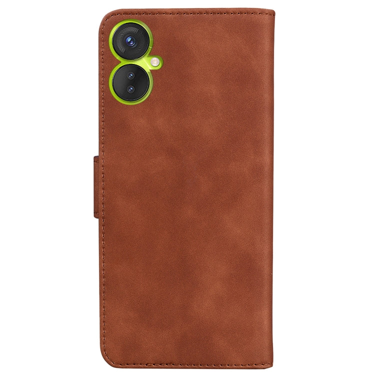 For Tecno Camon 19 Neo Skin Feel Pure Color Flip Leather Phone Case(Brown) by buy2fix