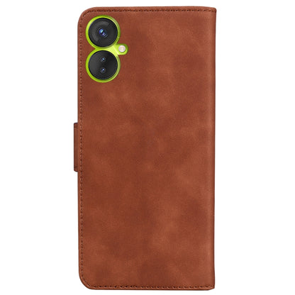 For Tecno Camon 19 Neo Skin Feel Pure Color Flip Leather Phone Case(Brown) by buy2fix