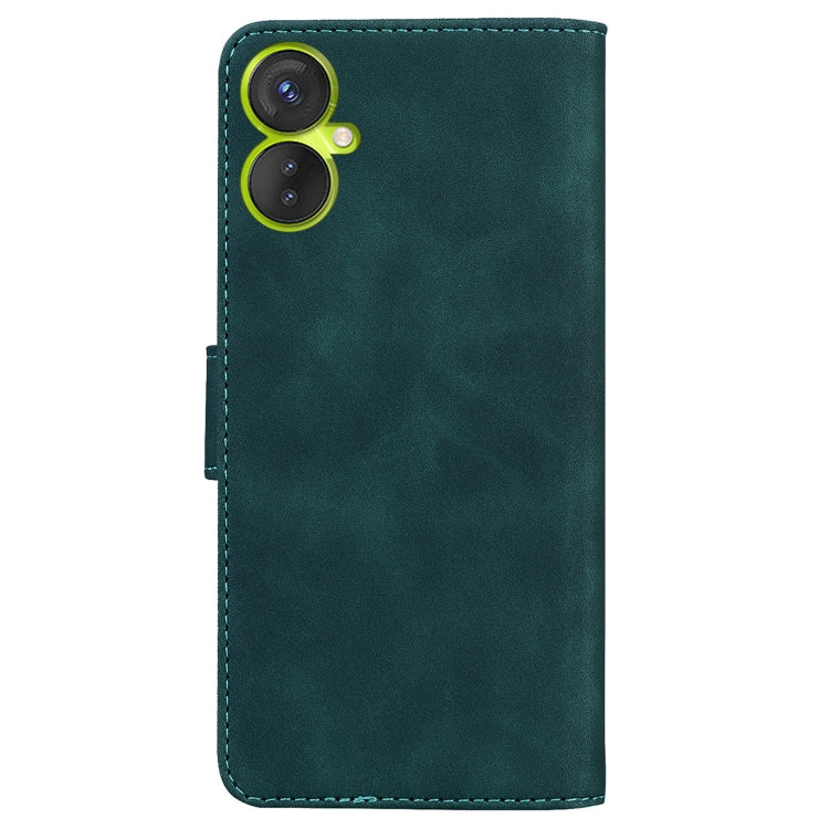 For Tecno Camon 19 Neo Skin Feel Pure Color Flip Leather Phone Case(Green) by buy2fix